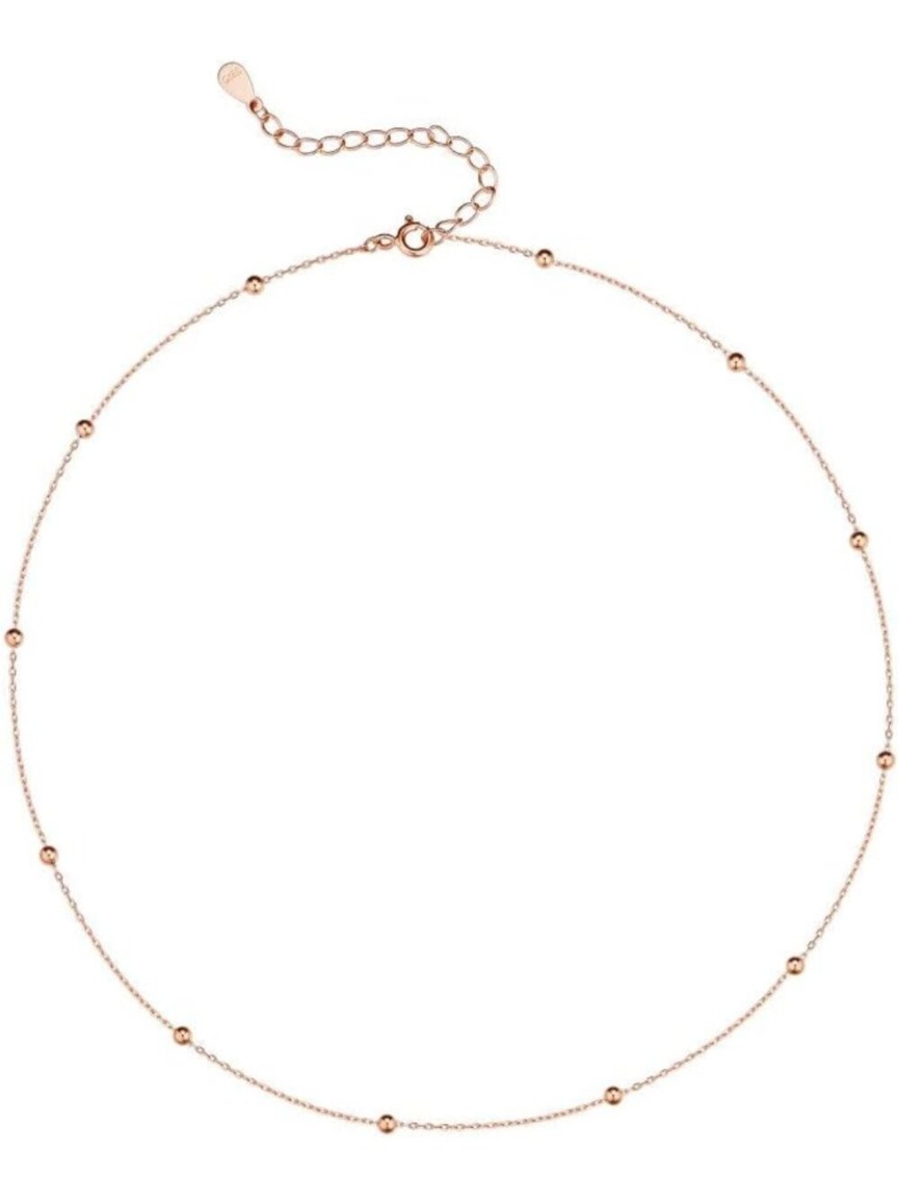 Chic Minimalist Rose Gold Ball Choker Necklace for Women - Adjustable Beaded